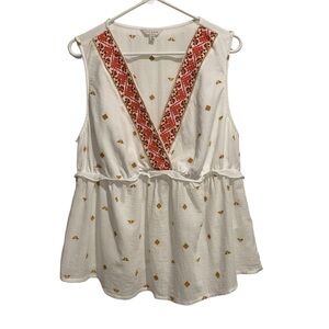 Lucky Brand Boho Tunic‎ Top Sleeveless V-neck